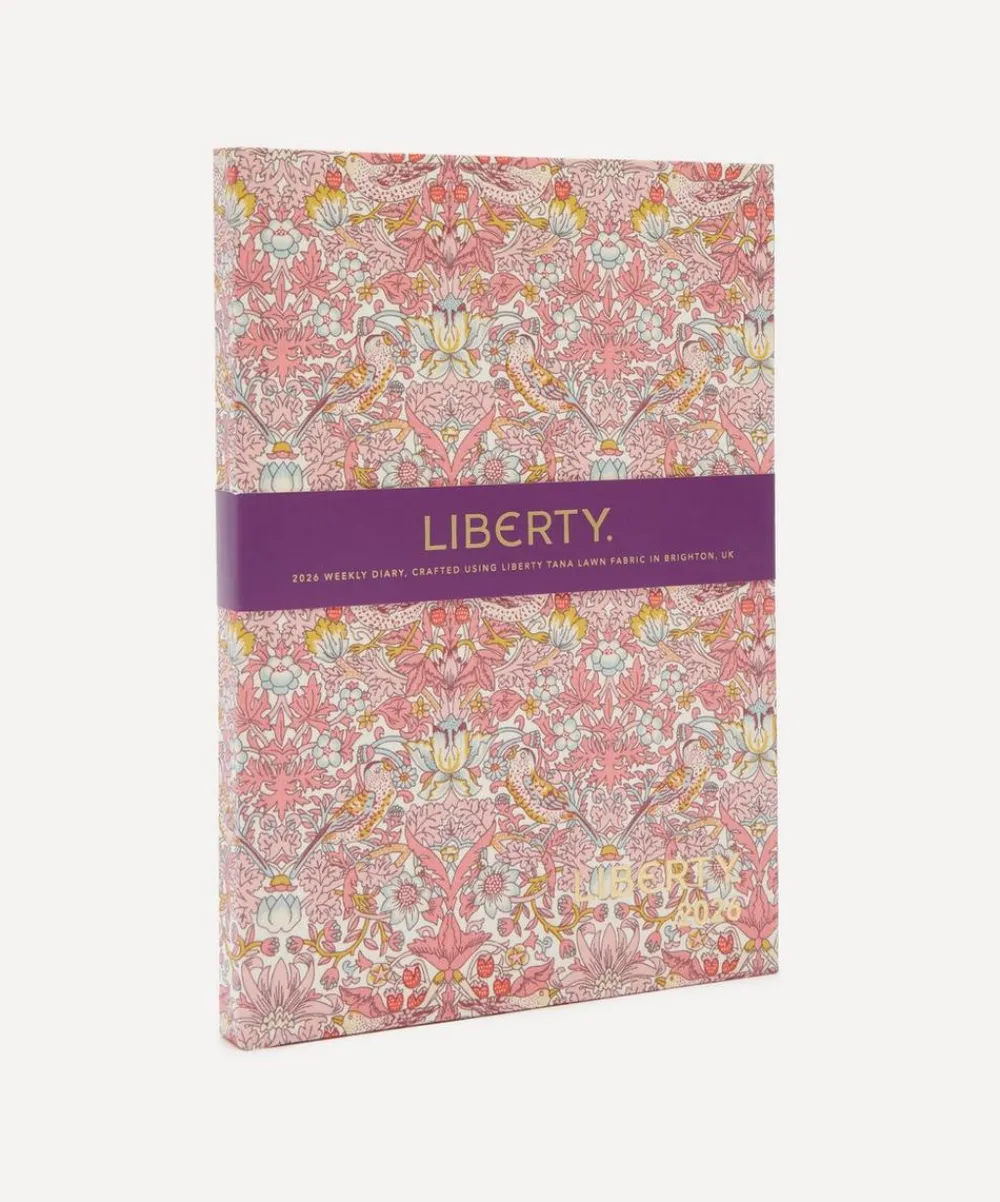 Liberty Stationery And Games^2026 Fabric Diary Strawberry Thief Spring