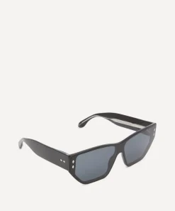 Isabel Marant Sunglasses & Glasses^Acetate Rectangular Cat Eye Black Sunglasses
