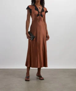 RIXO Dresses^Amari Bronze Midi Dress