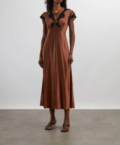 RIXO Dresses^Amari Bronze Midi Dress