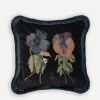 House of Hackney Cushions|Living Room^Amatoria Pansies Medium Cotton Velvet Fringed Cushion