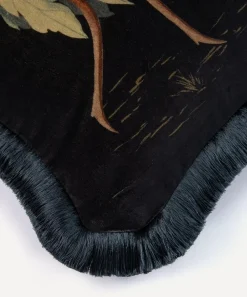 House of Hackney Cushions|Living Room^Amatoria Pansies Medium Cotton Velvet Fringed Cushion