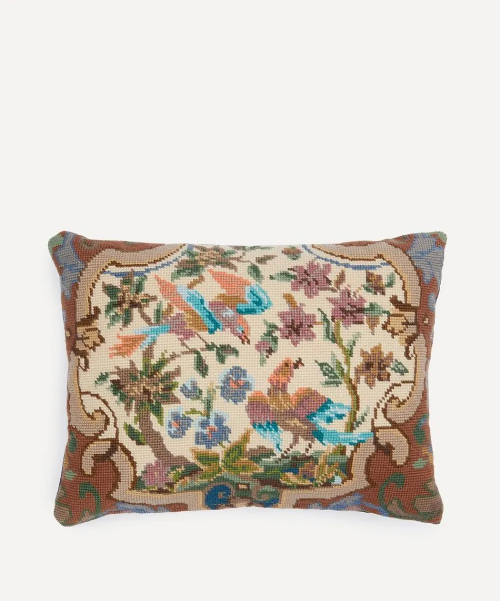 By Walid Cushions^Antique Floral Textile Cushion 1378
