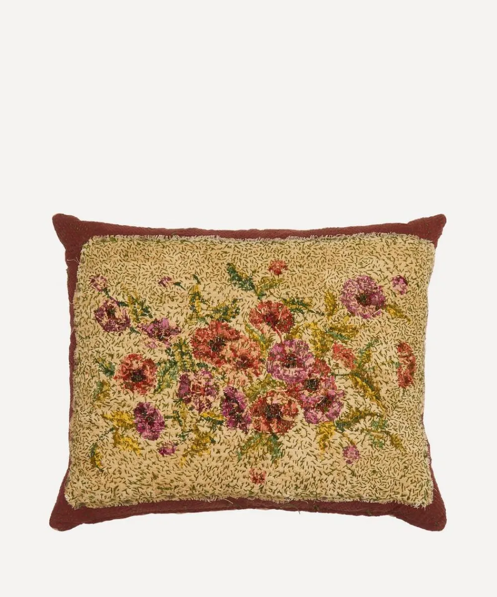 By Walid Cushions|Living Room^Antique Floral Textile Cushion 1305
