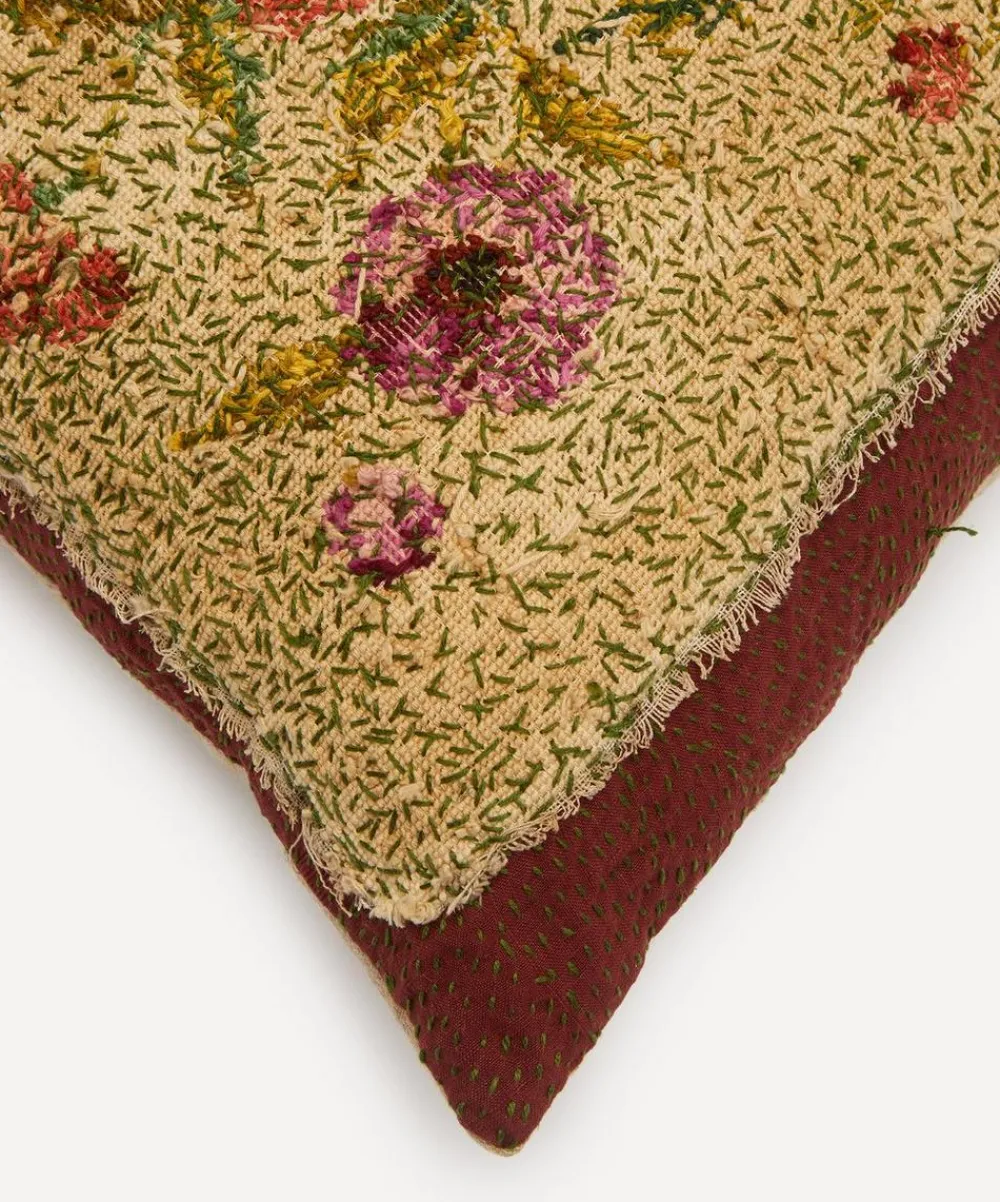 By Walid Cushions|Living Room^Antique Floral Textile Cushion 1305