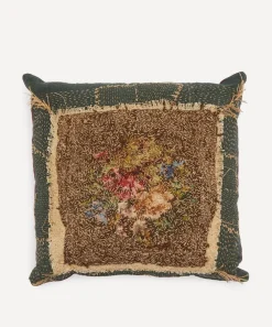By Walid Cushions^Antique Textile Floral All Over Stitch Needlepoint Cushion 637