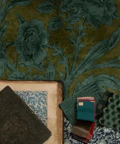 Liberty Interiors Furnishing Fabrics^Archive Geo Marsden Velvet in Jade