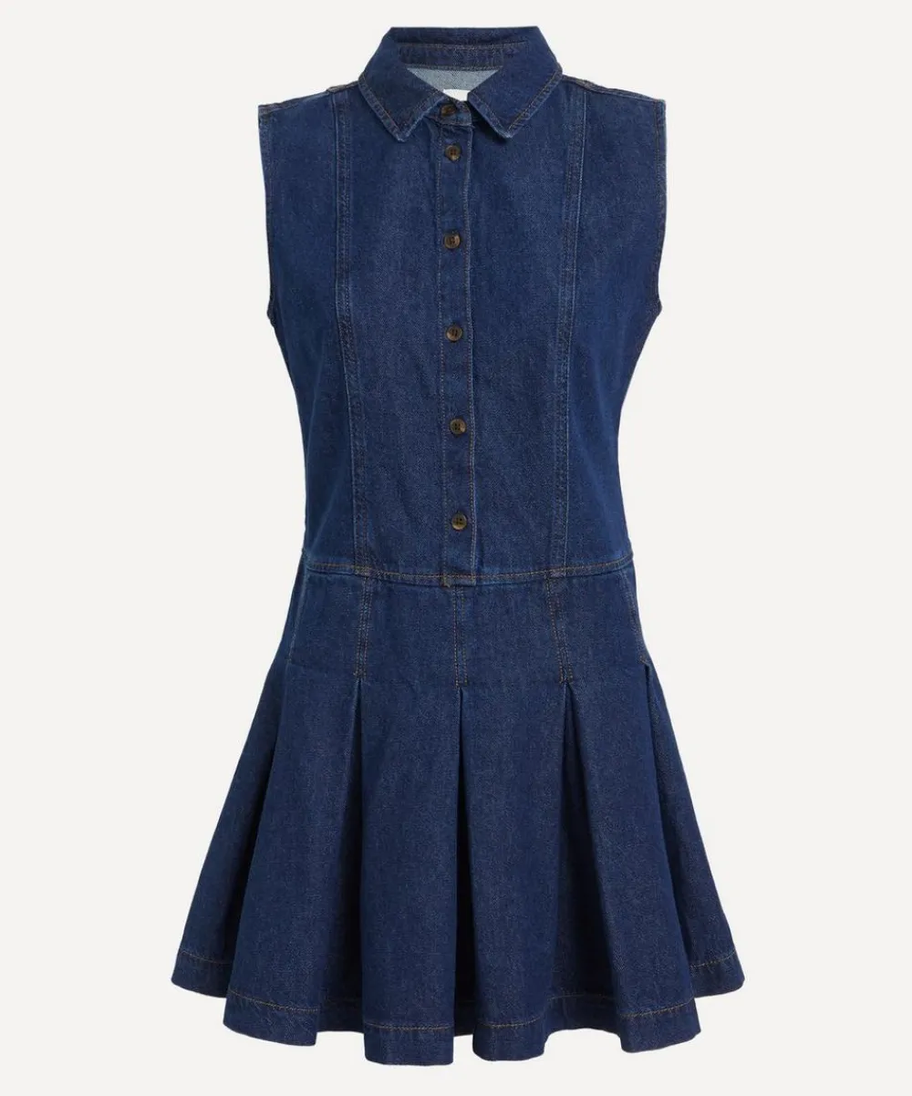 Reformation Dresses^Arella Denim Pleated Mini Dress