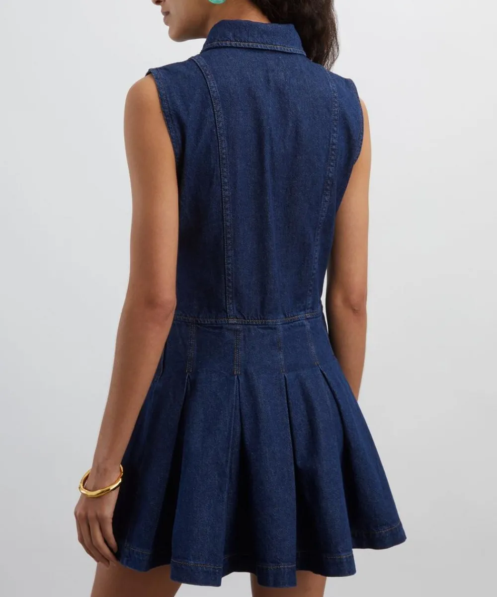 Reformation Dresses^Arella Denim Pleated Mini Dress