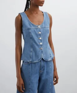 Aligne Tops^Ariella Buttoned Denim Top