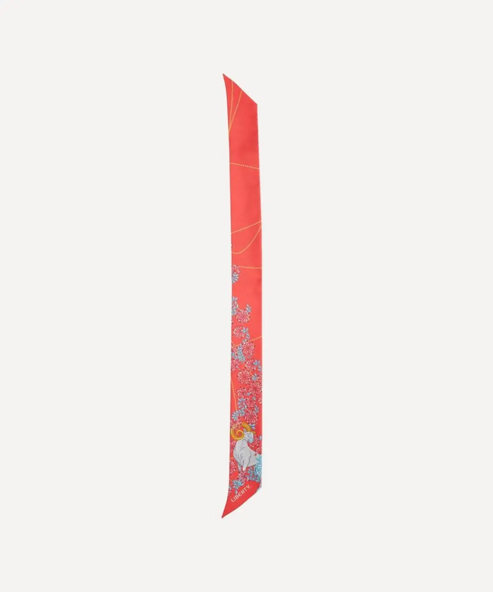 Liberty Scarves^Aries 5X88 Ribbonette Silk Scarf