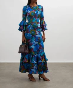 Liberty Dresses^Artist's Bouquet Silk Satin Gala Maxi Dress