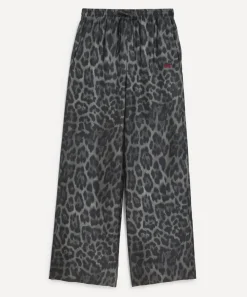 Stella McCartney Sleepwear^Ash Grey Oversized Drawstring Leopard Trousers