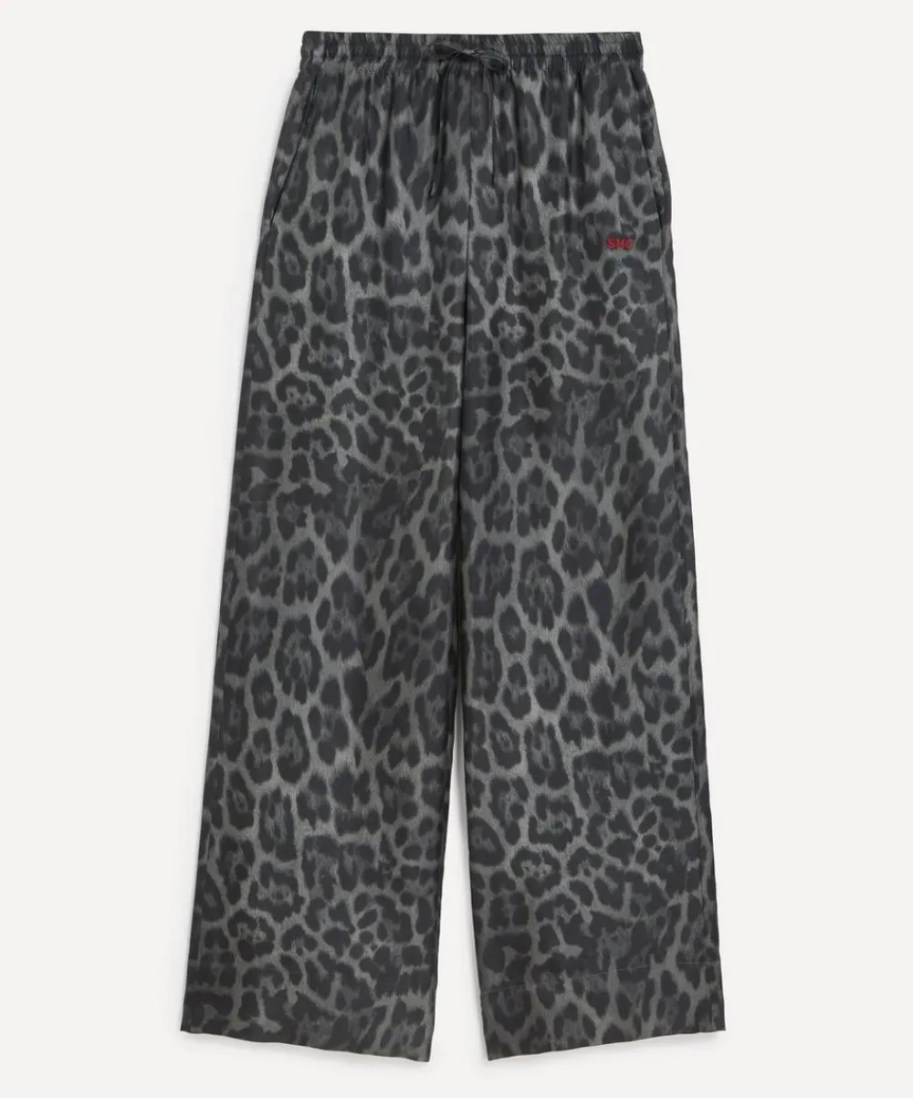 Stella McCartney Sleepwear^Ash Grey Oversized Drawstring Leopard Trousers