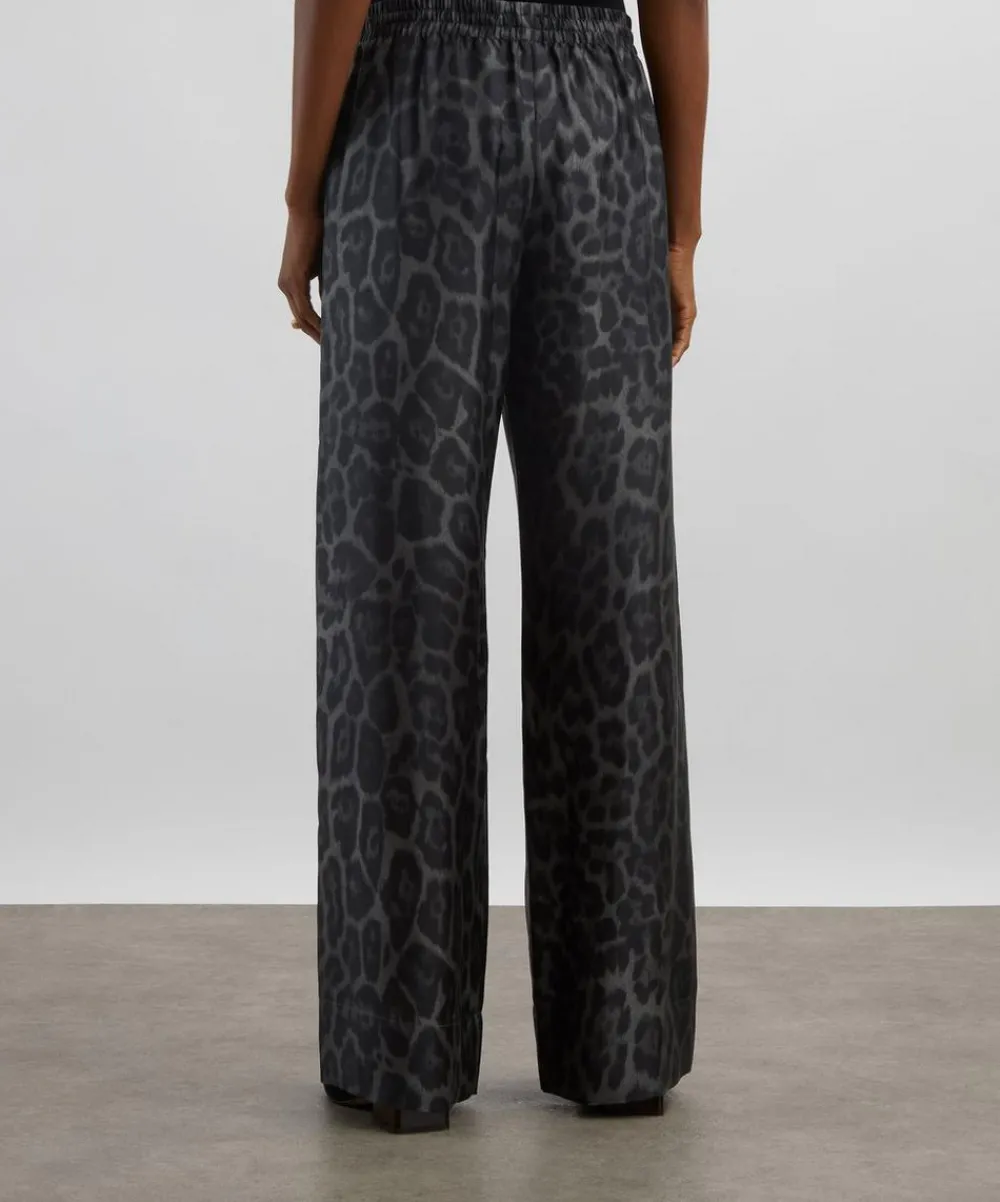 Stella McCartney Sleepwear^Ash Grey Oversized Drawstring Leopard Trousers