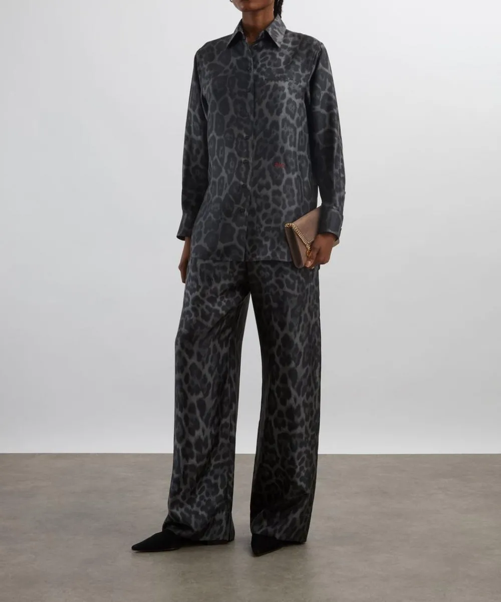 Stella McCartney Tops^Ash Grey Oversized Leopard Shirt