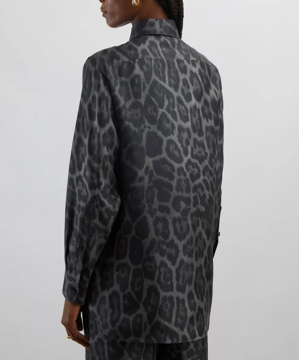 Stella McCartney Tops^Ash Grey Oversized Leopard Shirt