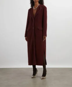 Etro Coats & Jackets^Aubergine Wool-Mohair Long Coat