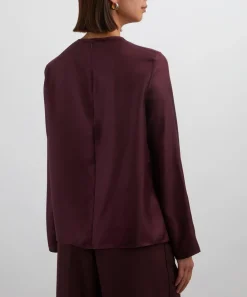 Loulou Studio Tops^Azae Draped Silk-Twill Top
