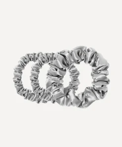 Slip Hair Styling^Back to Basics Silver Silk Scrunchie Trio