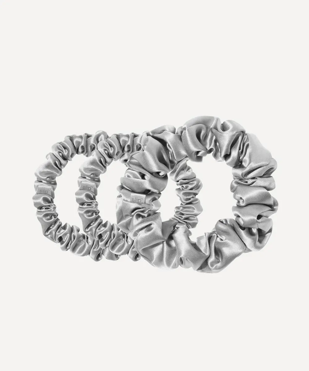 Slip Hair Styling^Back to Basics Silver Silk Scrunchie Trio
