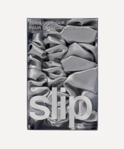 Slip Hair Styling^Back to Basics Silver Silk Scrunchie Trio