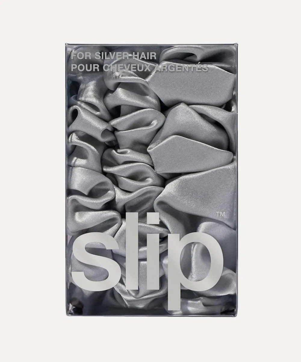Slip Hair Styling^Back to Basics Silver Silk Scrunchie Trio