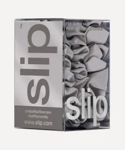 Slip Hair Styling^Back to Basics Silver Silk Scrunchie Trio