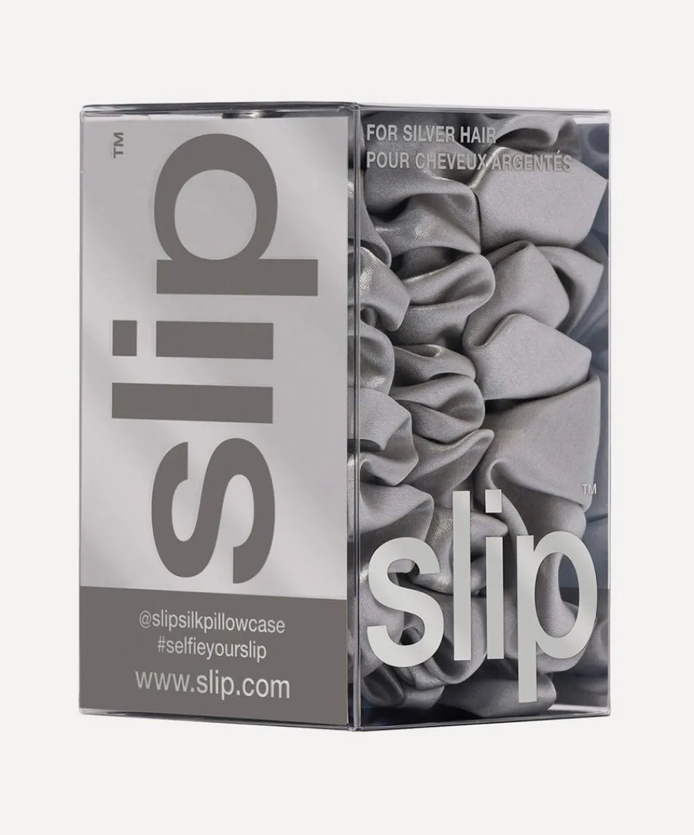 Slip Hair Styling^Back to Basics Silver Silk Scrunchie Trio