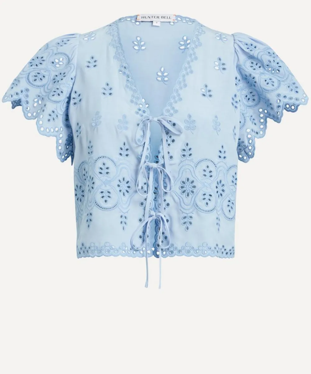 Hunter Bell Tops^Bardot Eyelet Tie Front Top