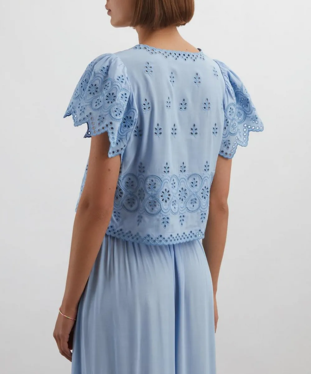 Hunter Bell Tops^Bardot Eyelet Tie Front Top