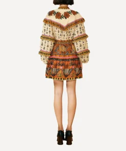 FARM Rio Dresses^Beige Ainika Floral Ruffle Mini-Dress