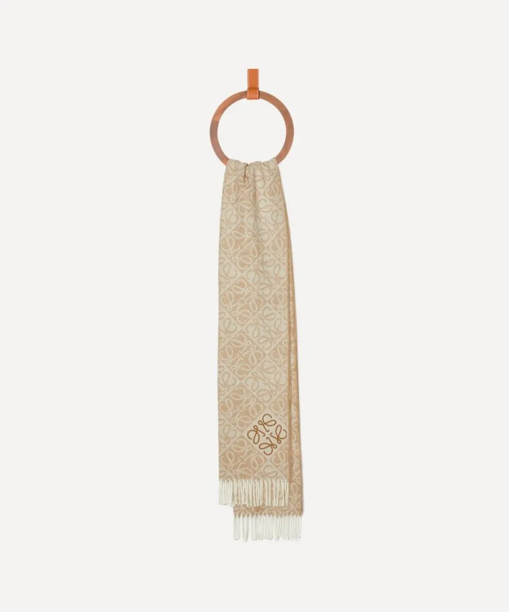Loewe Scarves^Beige Anagram Wool-Blend Scarf