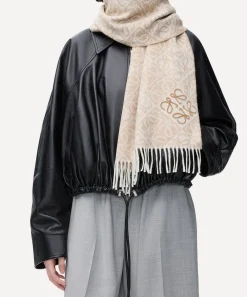 Loewe Scarves^Beige Anagram Wool-Blend Scarf
