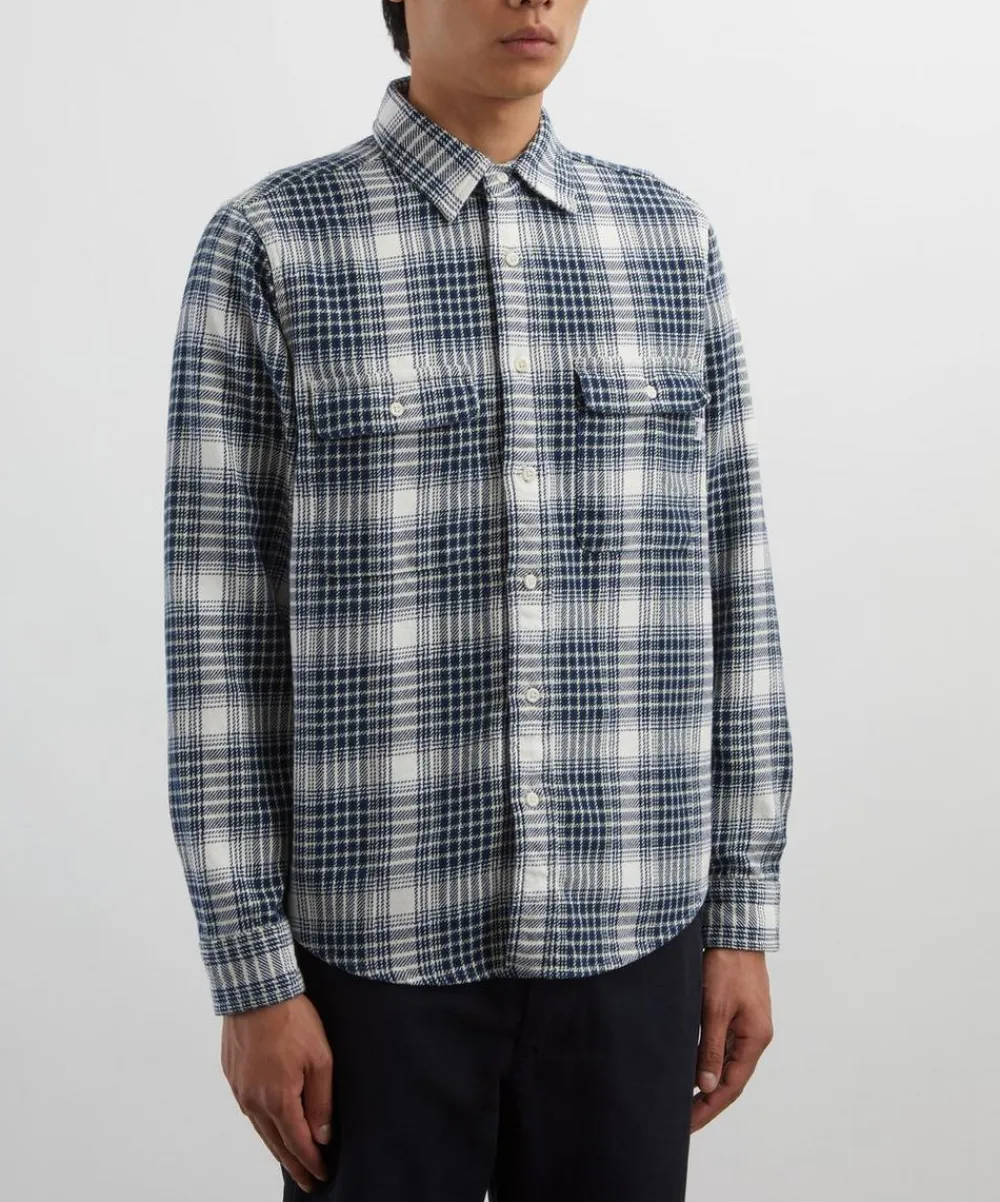 Adsum Shirts^Beige Check Classic Plaid Workshirt