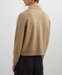 Dries Van Noten Knitwear & Sweats^Beige Ribbed Wool Cardigan
