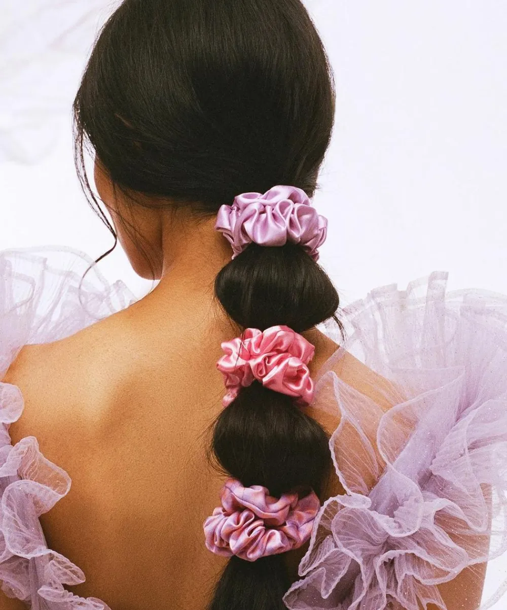 Slip Wellness^Belleflower Large Silk Scrunchie Set of Three