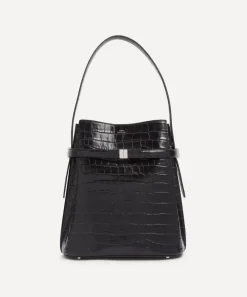 Toteme Bags^Belted Croc-Embossed Leather Bucket Bag
