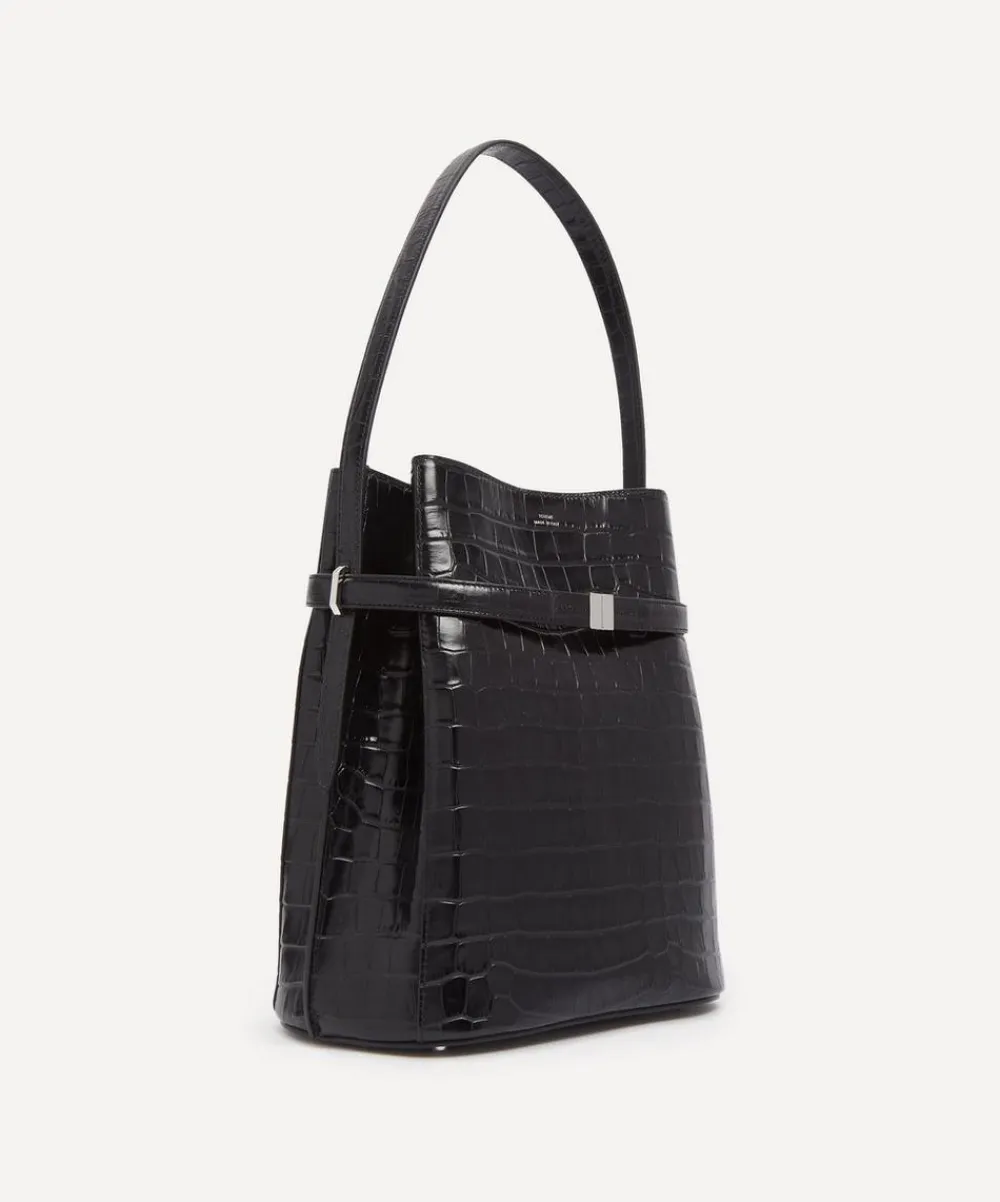 Toteme Bags^Belted Croc-Embossed Leather Bucket Bag