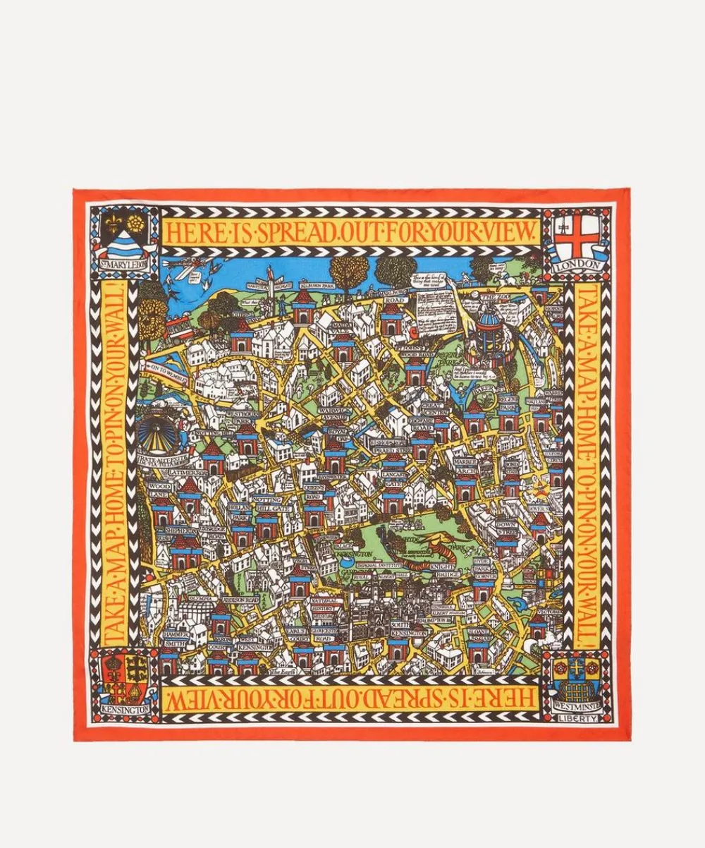Liberty Scarves^Big Smoke Silk Twill Scarf (45X45cm)