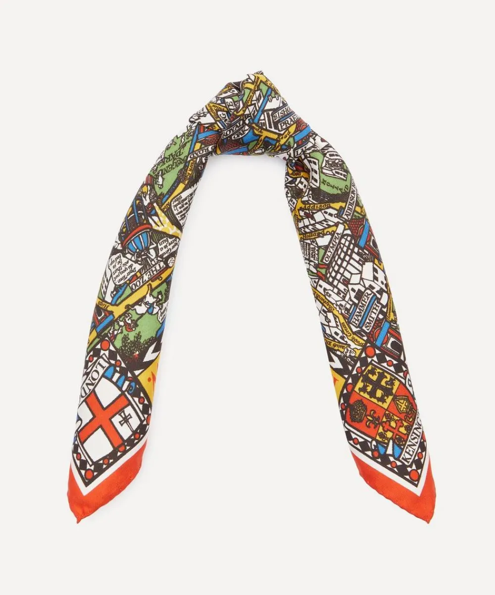Liberty Scarves^Big Smoke Silk Twill Scarf (45X45cm)