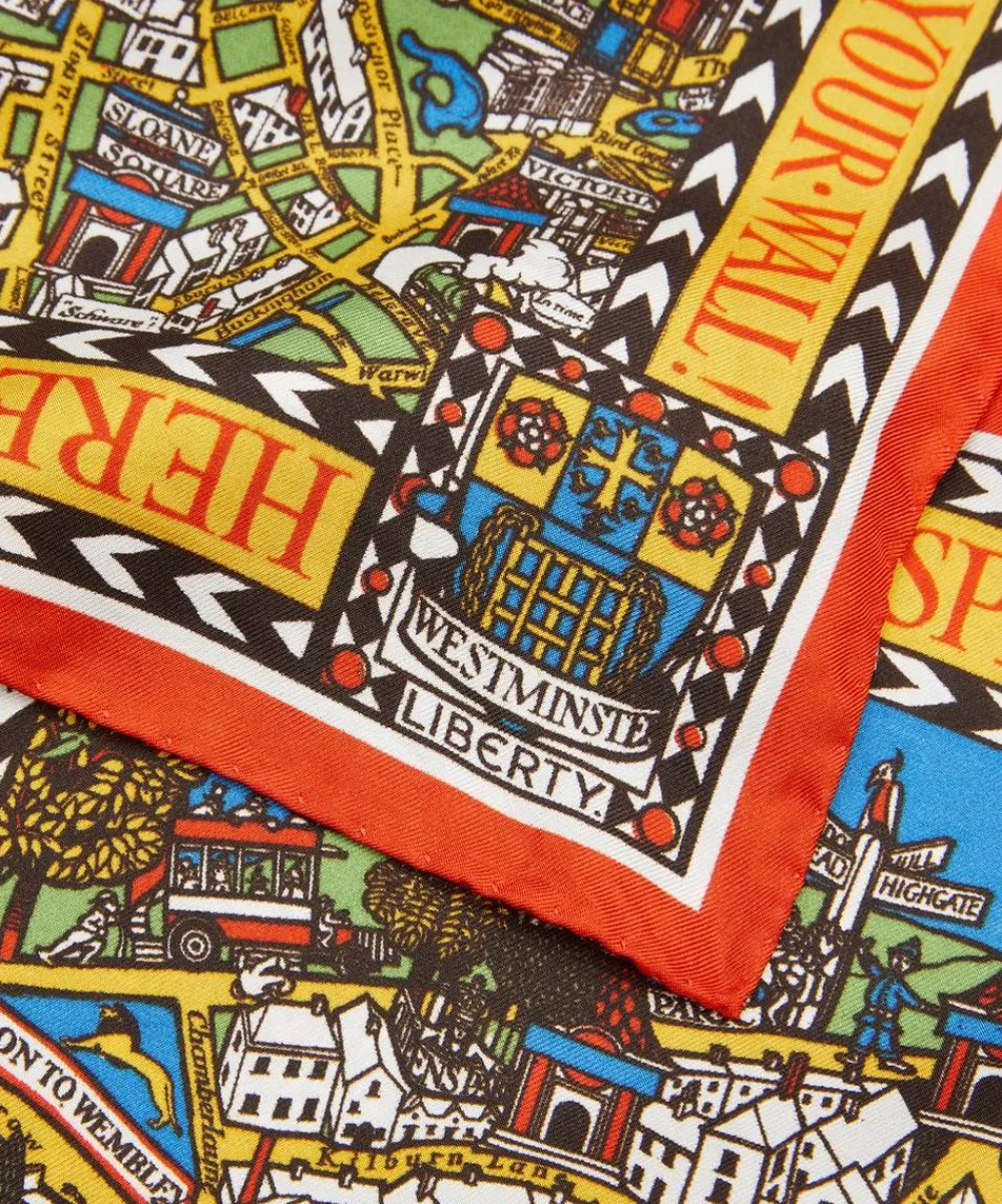Liberty Scarves^Big Smoke Silk Twill Scarf (45X45cm)