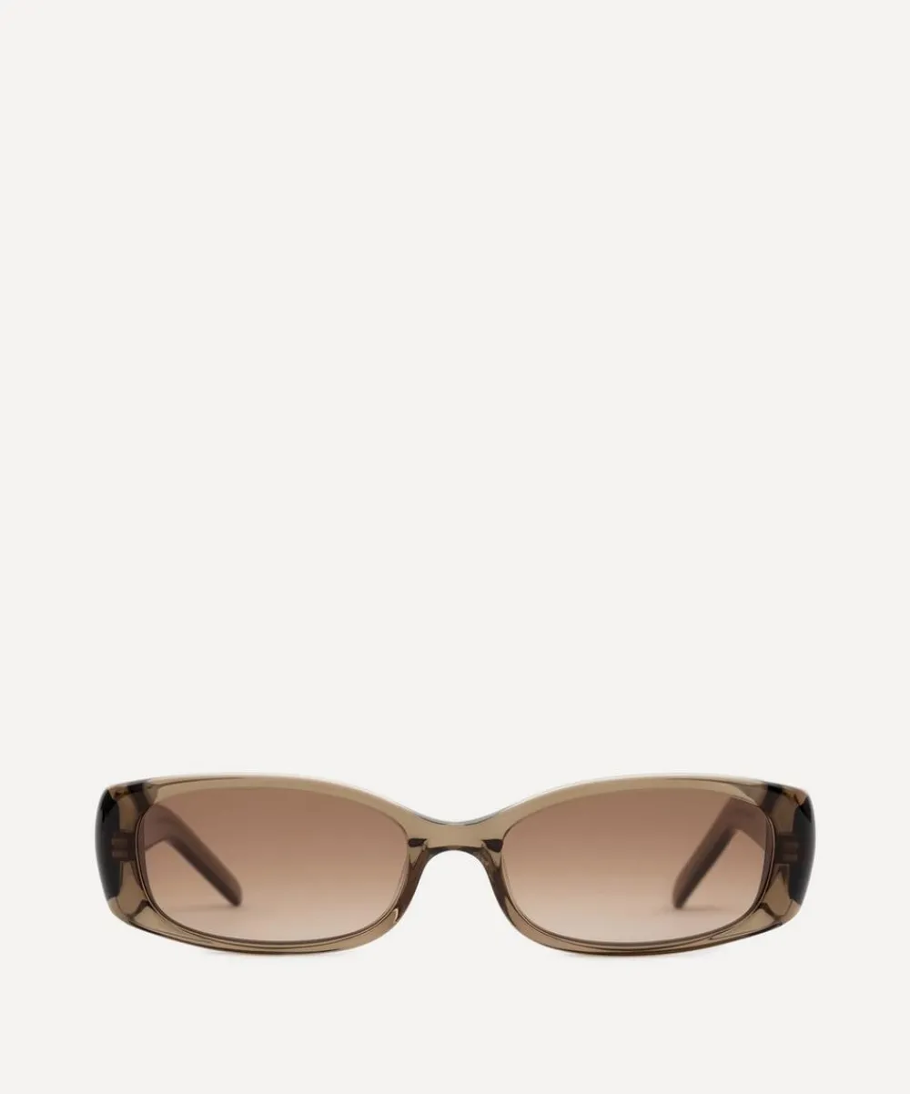 DMY Studios Sunglasses & Glasses^Billy Rectangle Transparent Olive Sunglasses