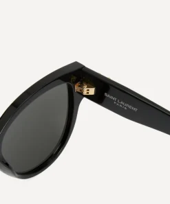 Saint Laurent Sunglasses & Glasses^Black Acetate Cat-Eye Sunglasses