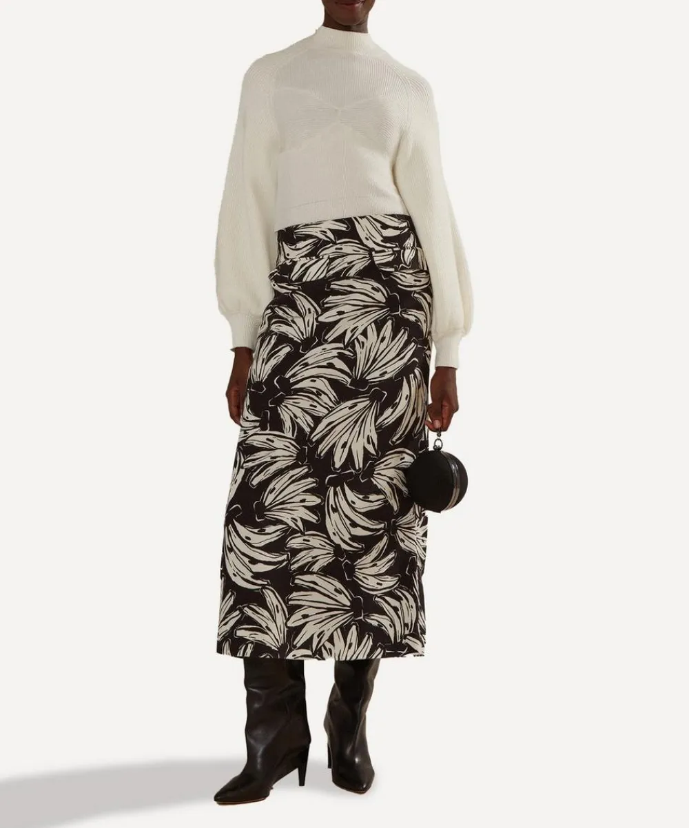 FARM Rio Skirts^Black Bossa Banana Low Waisted Maxi Skirt