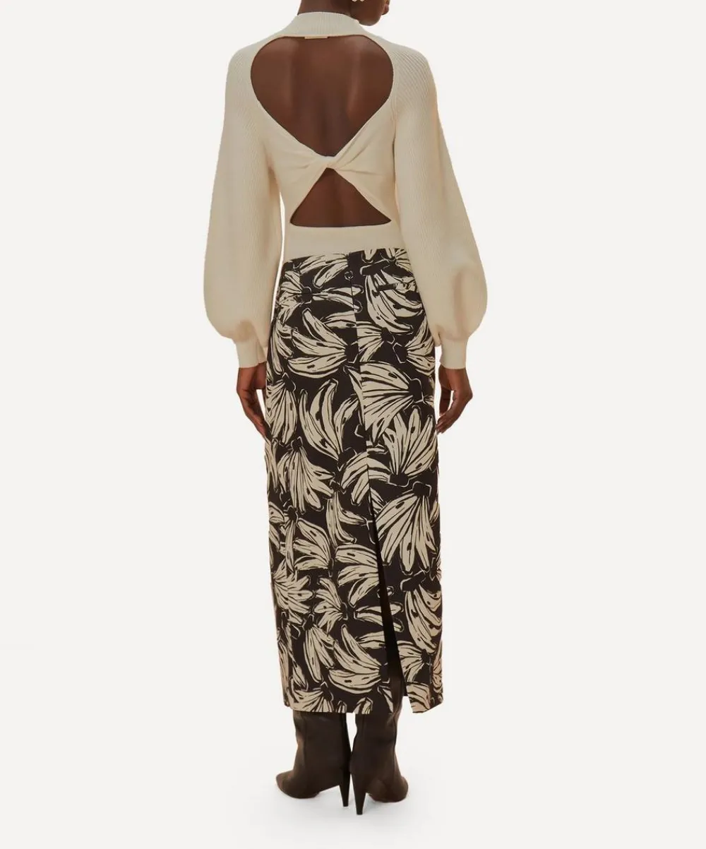 FARM Rio Skirts^Black Bossa Banana Low Waisted Maxi Skirt