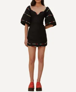 FARM Rio Dresses^Black Coloured Stripes Mini-Dress