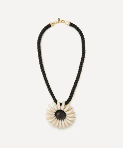 Kenneth Jay Lane Necklaces^Black Cord Daisy Pendant Necklace