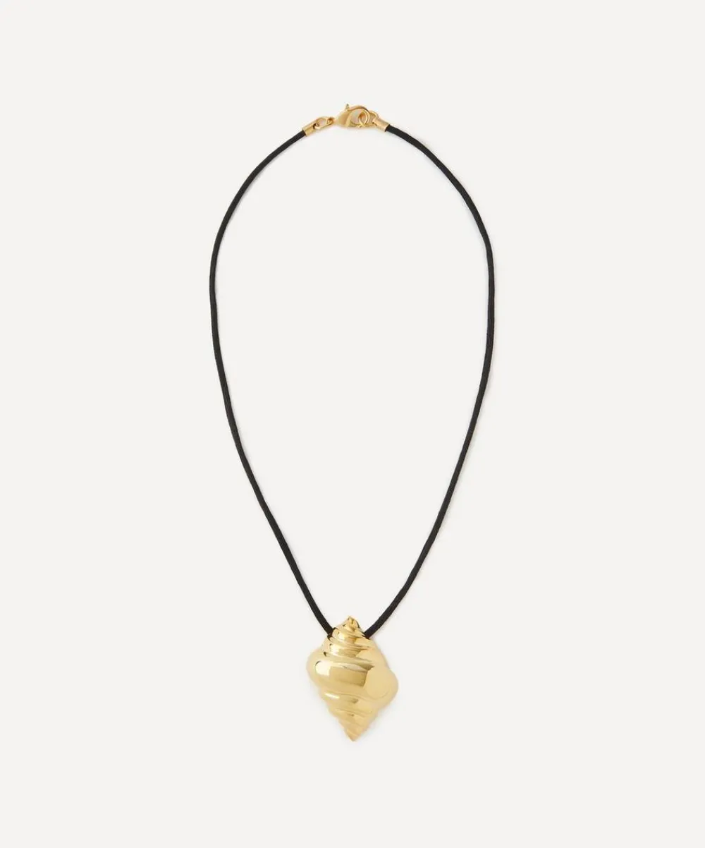 Kenneth Jay Lane Necklaces^Black Cord Seashell Pendant Necklace