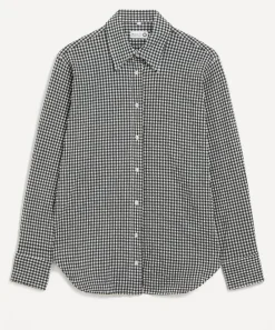 Hunza G Tops^Black Gingham Seersucker Shirt